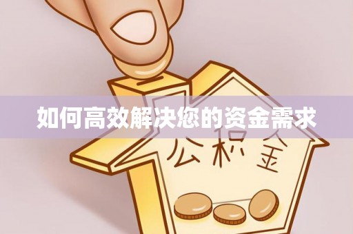 龙山如何高效解决您的资金需求